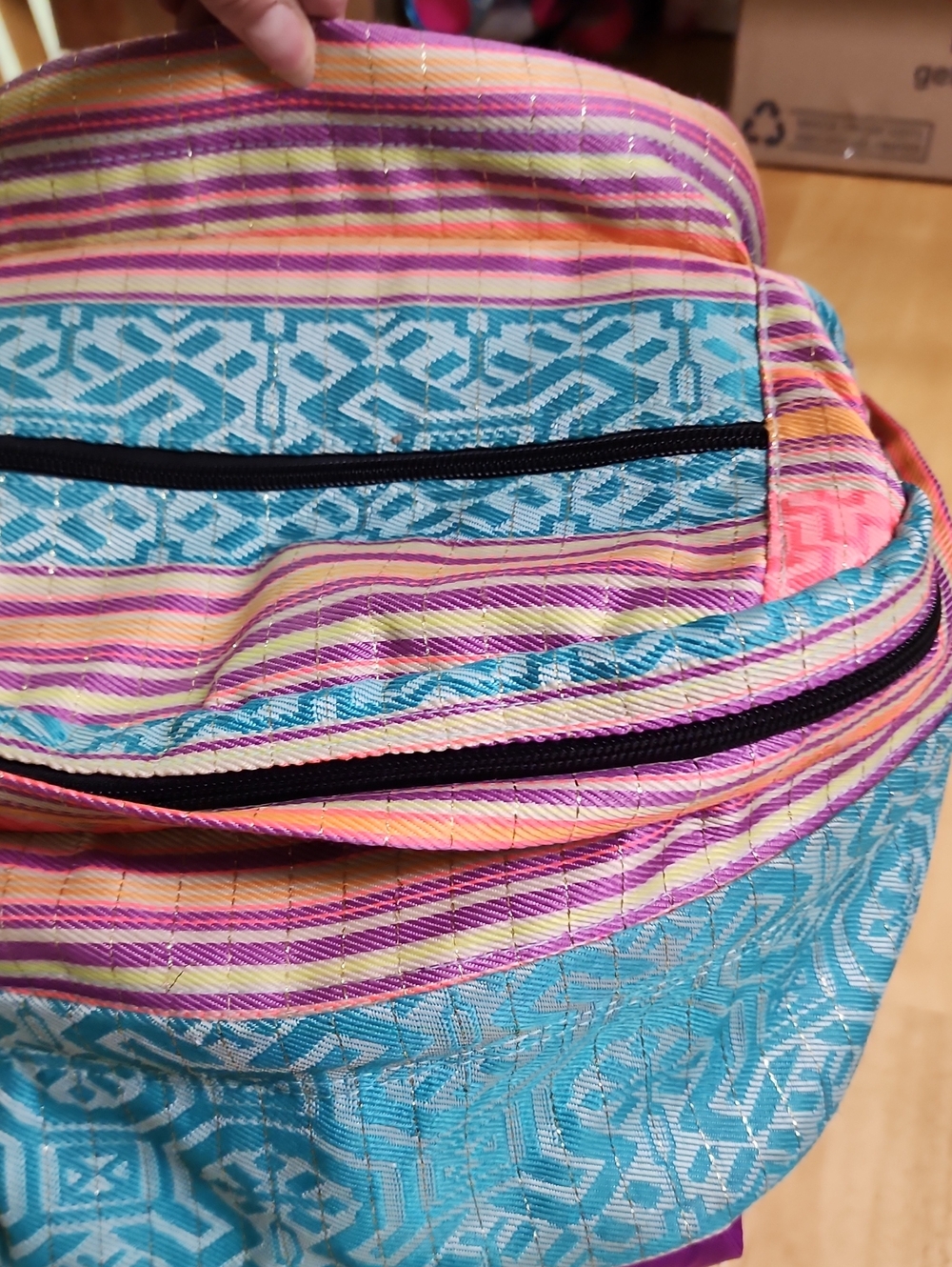 JanSport Big Student Backpack Aztec Geometric Tribal Striped Multi-Color BohoEUC - Picture 6 of 16